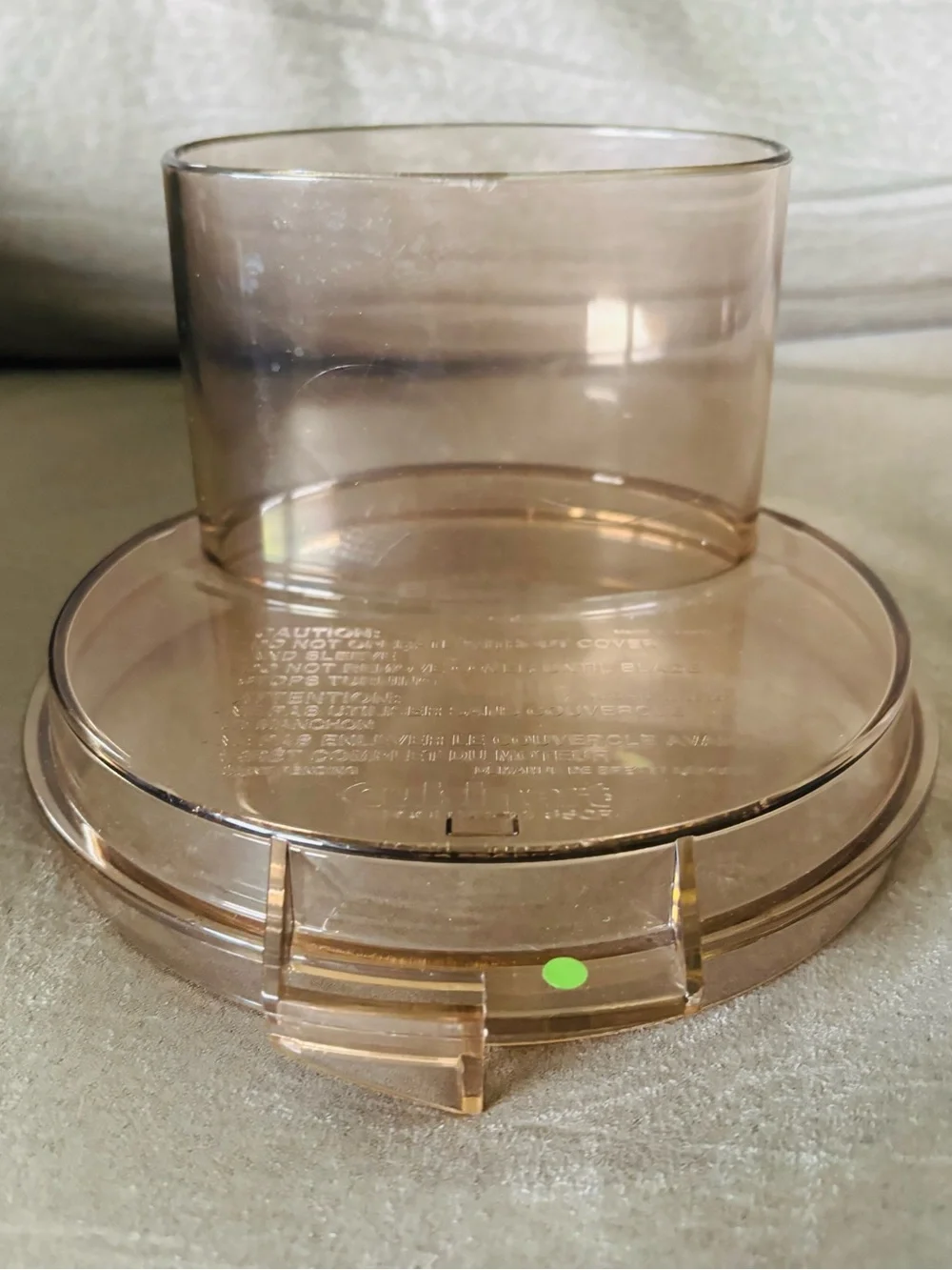 CUISINART DLC-8F Food Processor Work Bowl Lid OEM Replacement Part AMBER